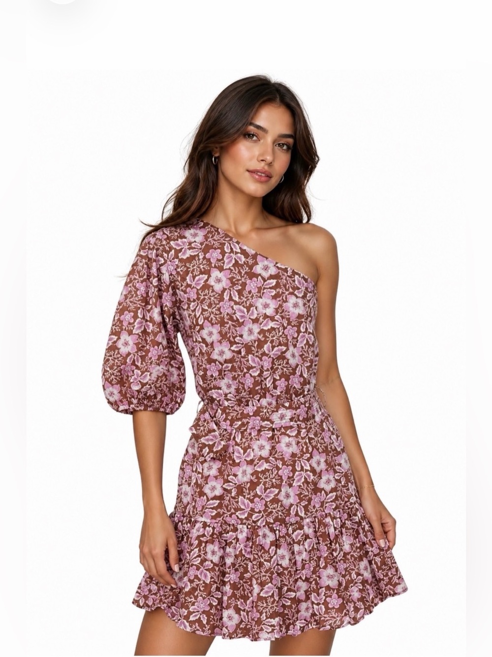 Jason Wu One-Shoulder Floral Mini Dress